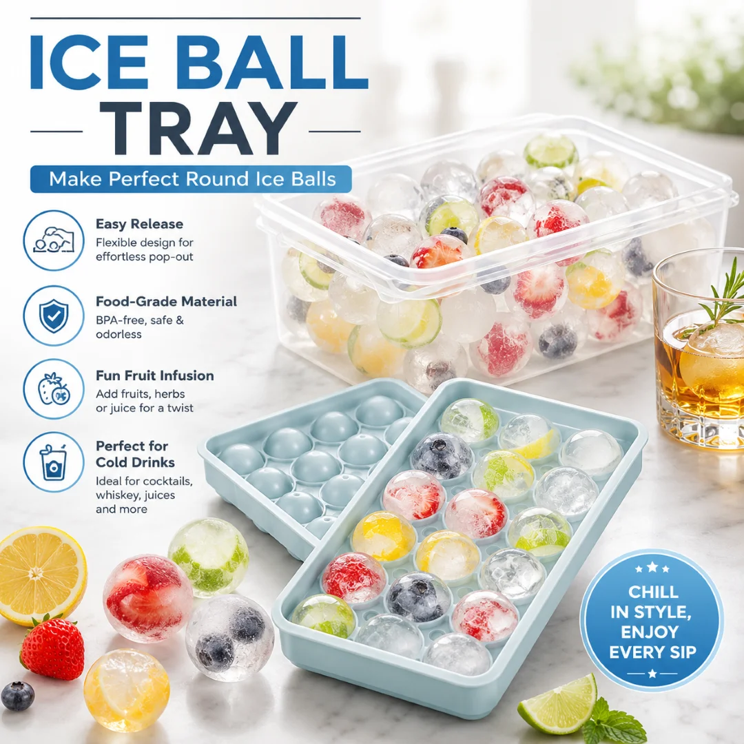 33 Ice ball maker mold, Ice ball maker Cube Tray, Ice Cube Tray Balls thumbnail 1