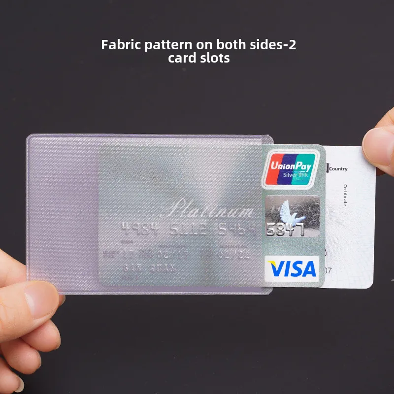 5 pcs transparent pvc card holder thumbnail 2