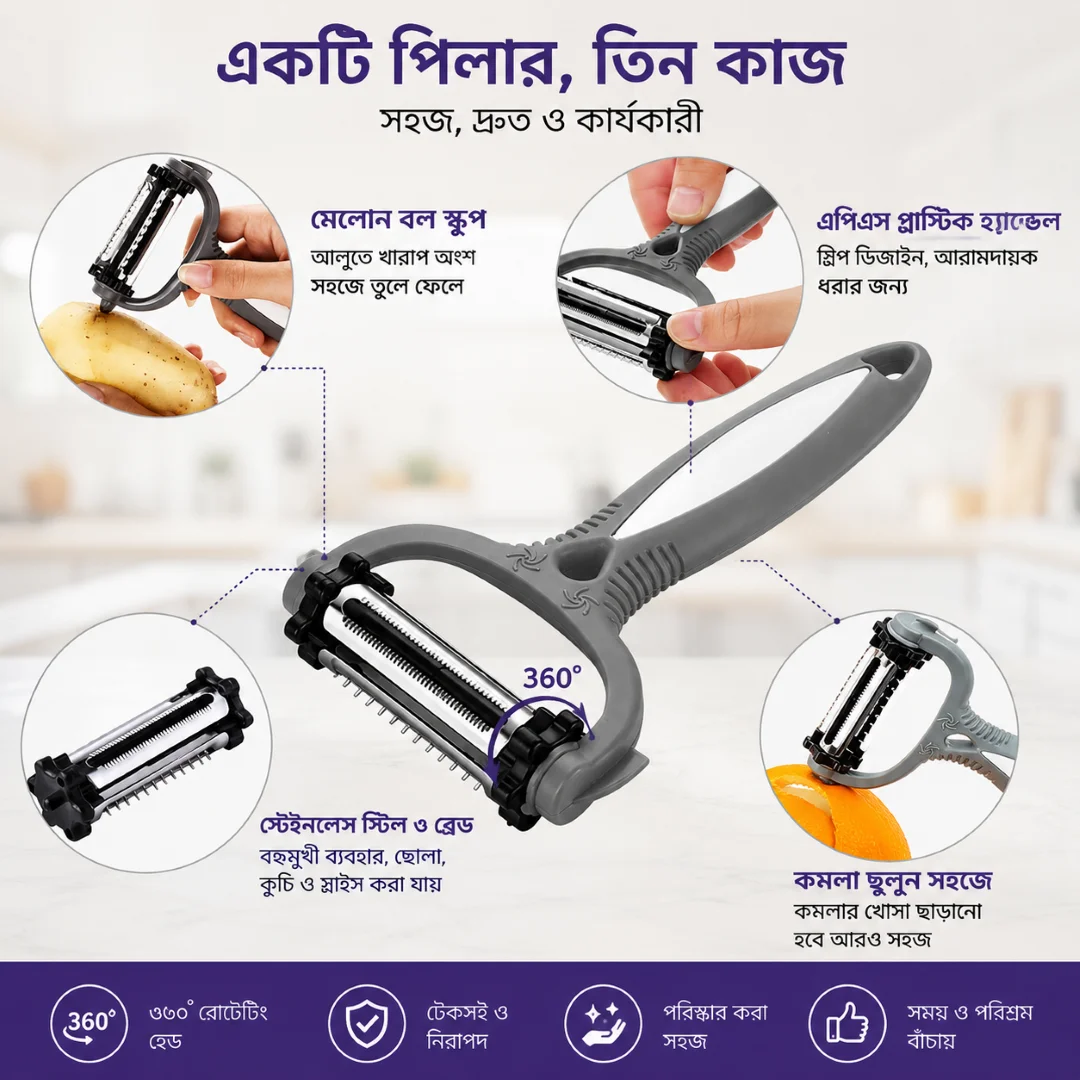 3 In 1 Roto Peeler for Vegetables and Fruits Cutter thumbnail 3