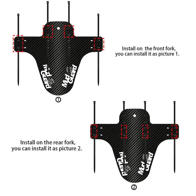 2-Piece Bicycle Fender Portable Road Mountain Bike Mud Guard Bike Front Rear Wheel Mudguard Ultralight MTB Fender 4