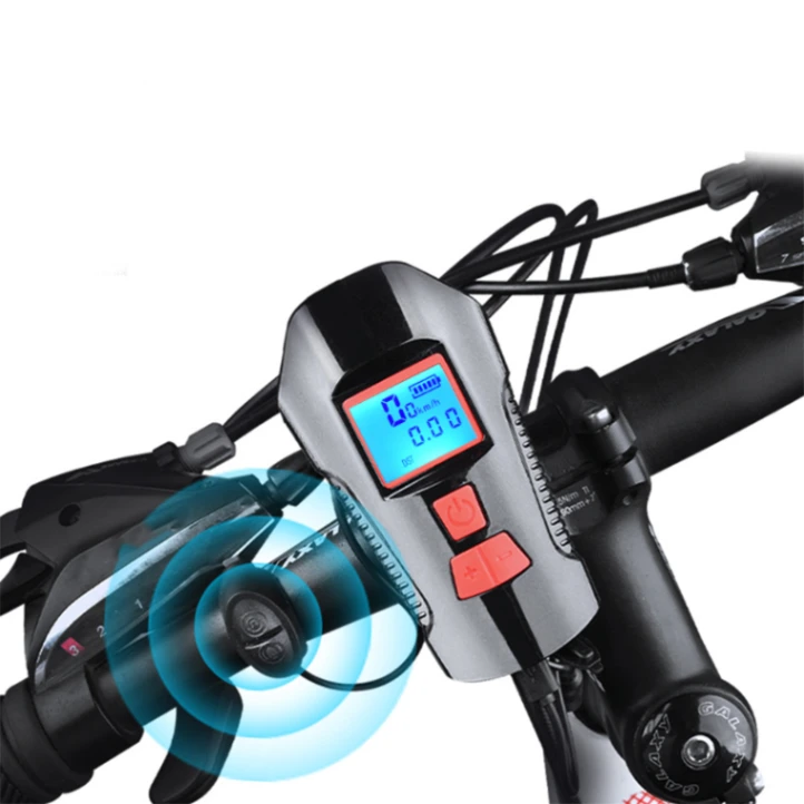 Rechargeable ABS LED Bicycle Front Head Light with USB with Speedometer Odometer and is Waterproof Suitable for All Mountain and Road Bicycle and Bikes thumbnail 2
