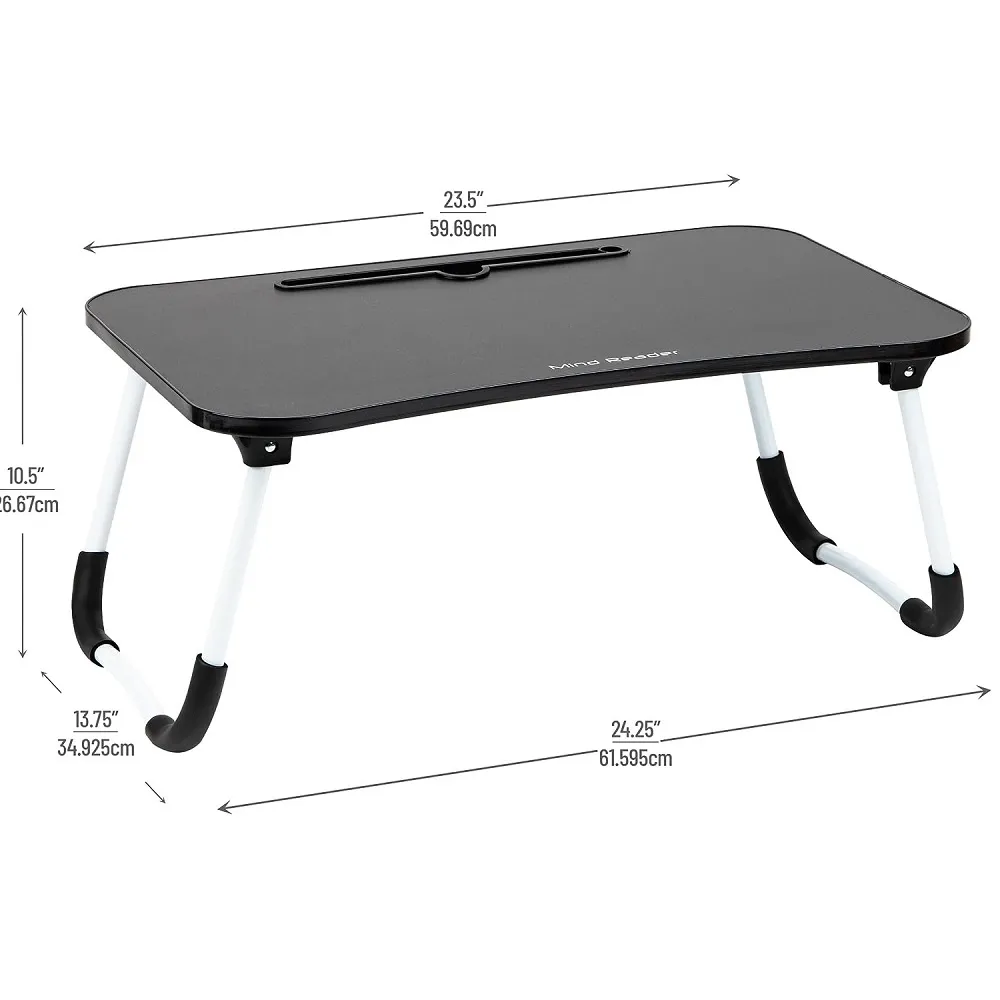 Foldable Laptop Table -Black For Reading, Writing, Eating, On Bed thumbnail 3