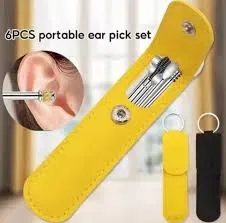 6PCS Ear Pick Set Portable Ear Cleaner Set Stainless Steel With Lather Case 26 Ratings1 Answered Questions 4