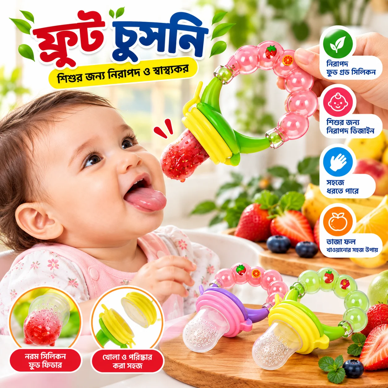 New Baby Food Feeder Soother Teether for Eating Fresh Fruit Vegetables Meat 1