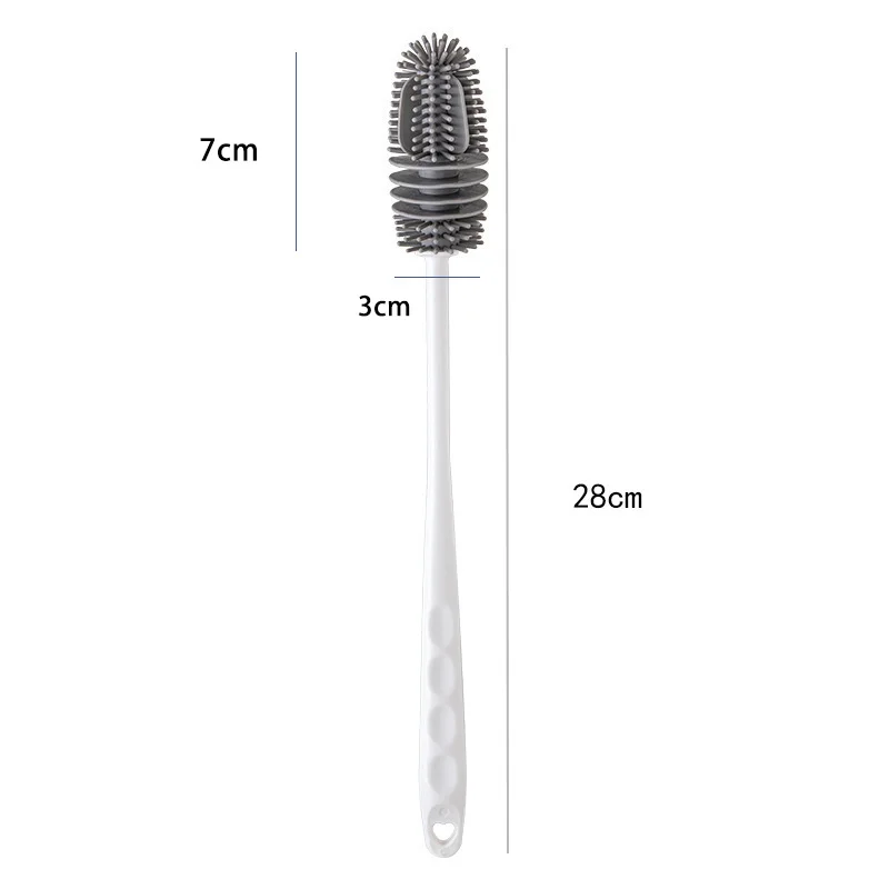 Silicone Bottle Cleaning Brush Bottle Cleaner for Washing Baby Bottles Handle Brush thumbnail 3
