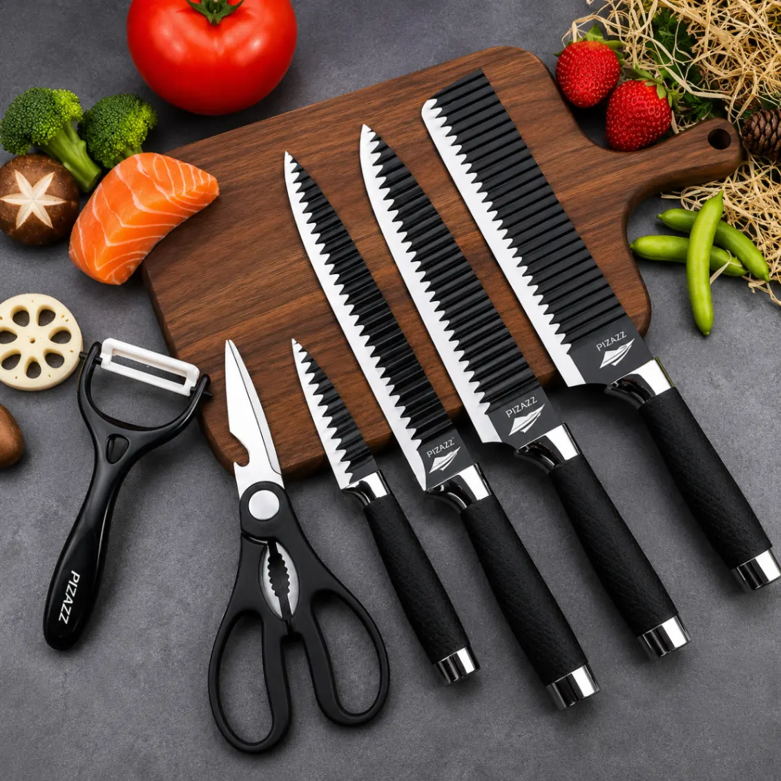 Zepter Professional Knife Set - 6 pcs Kitchen Knives Set, Culinary Knives, Professional Chef Knives thumbnail 3