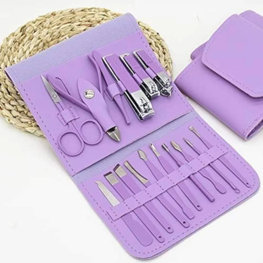 16 Pcs Manicure Set Professional Nail Clippers Pedicure Kit, thumbnail 6