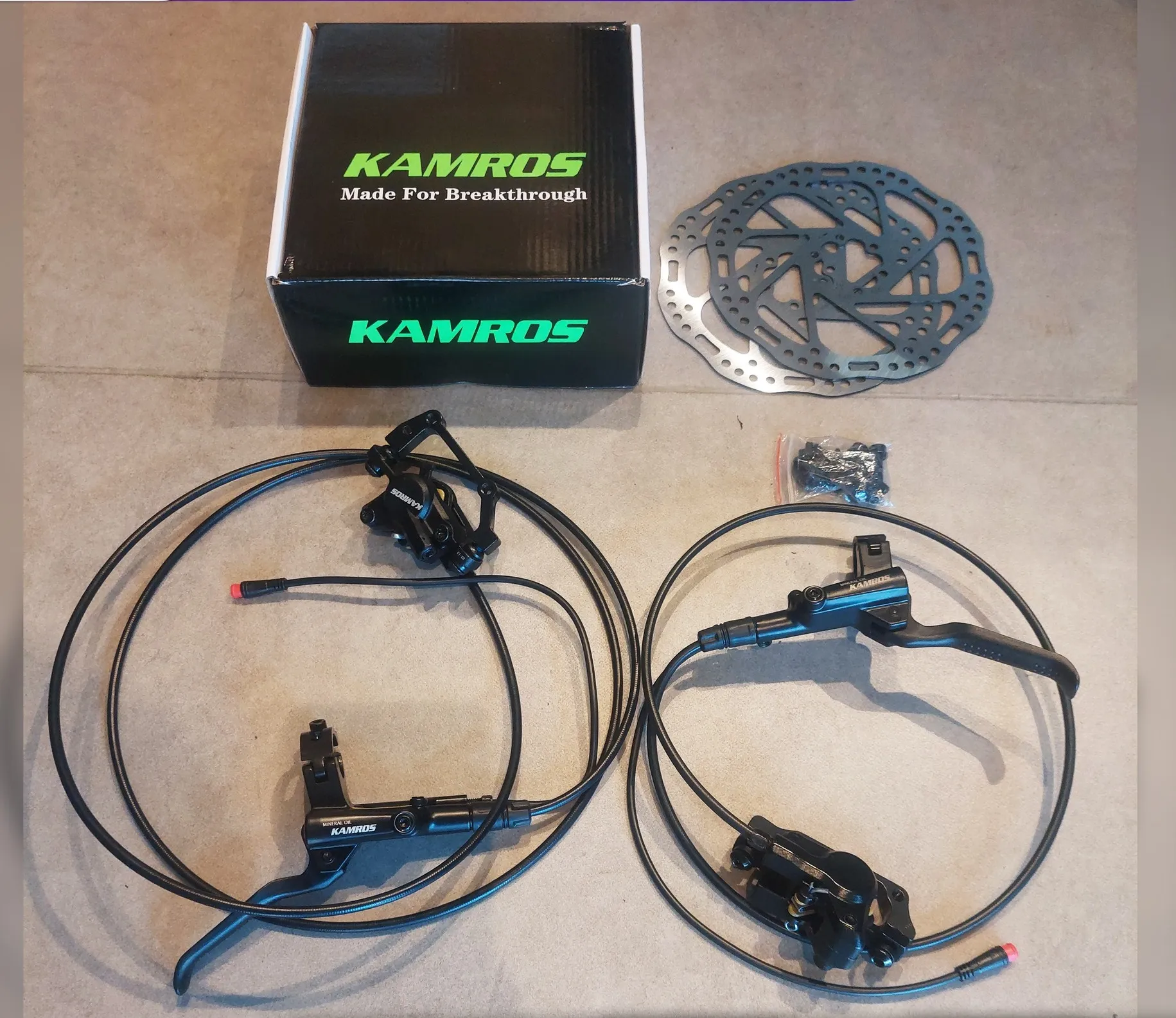 KAMROS HYDRAULIC BRAKE SET WITH ROTOR DISC COMPLETE SET thumbnail 1