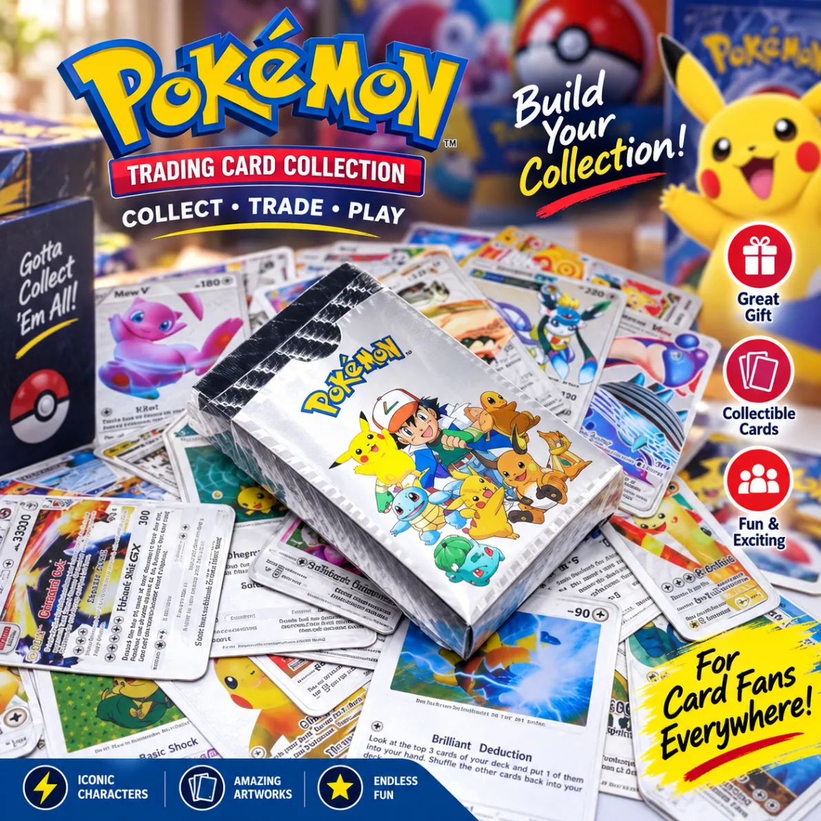 Pokemon Card Toy Gold Black Silver Rainbow Cards English Action Figure Charizard Anime Party Birthday Gifts thumbnail 2