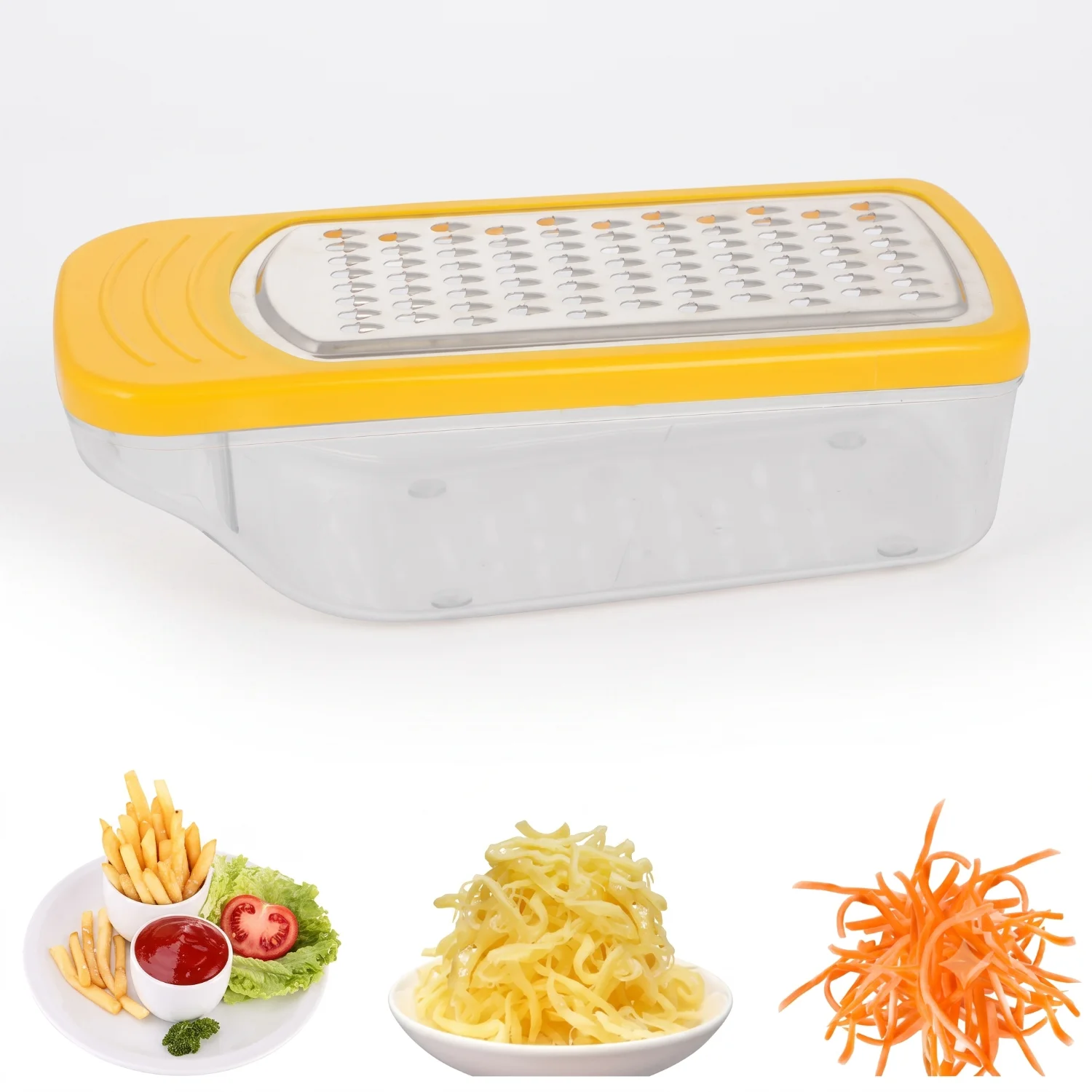 Famous Big Cheese and Vegetable Grater, Unbreakable Plastic With Steel Net thumbnail 2
