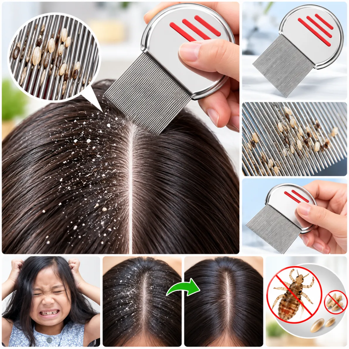 Lice & Nit Removal Comb – Fine Tooth Stainless Steel Head Lice Comb for Kids & Adults 3