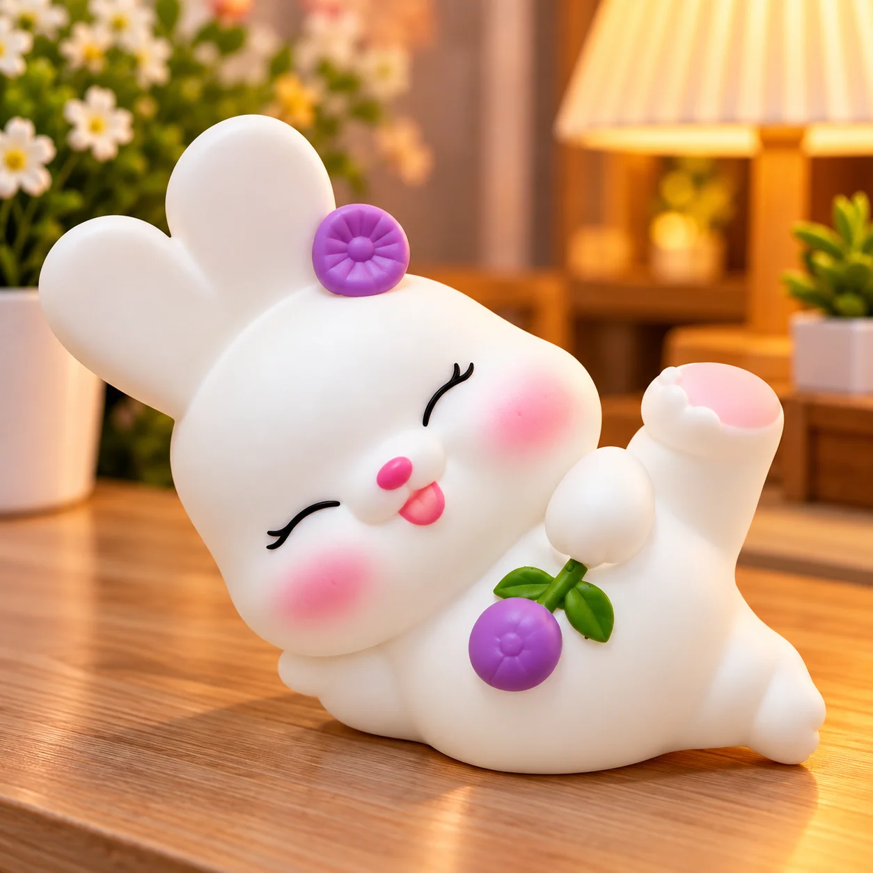 Cute Bunny LED Night Light Lamp – Rabbit Cartoon Night Lamp for Kids Bedroom & Nursery Decor thumbnail 2