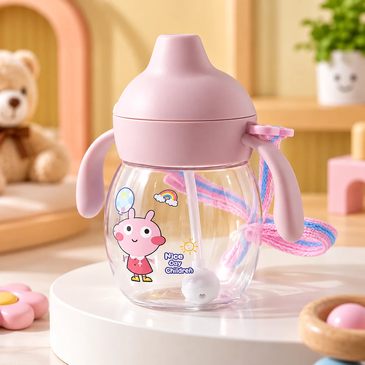 Sipper Water Bottle, Baby Water Bottle, Kids Water Bottle Double Handle, Mum Pot thumbnail 2