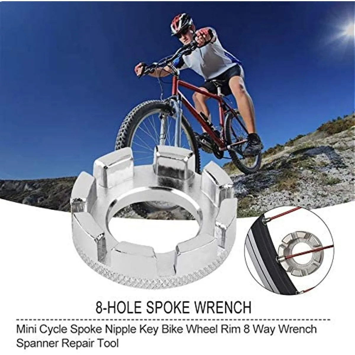 Cycle Spoke Nipple Key Bike Wheel Rim 8 Way Wrench Spanner Repair Tool Bicycle Accessories 1