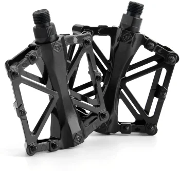 Bicycle Aluminium Alloy Pedals Flat Platform For Cycling Mountain MTB BMX Bike Bicycle Bearing 9 16 Inch Left Right Black Bicycle Accessories