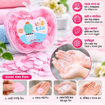 Portable Soap Paper Bath Hand Washing Disposable Soap Slice Mini Flower Travel Scented Petal Wash Hand Soap