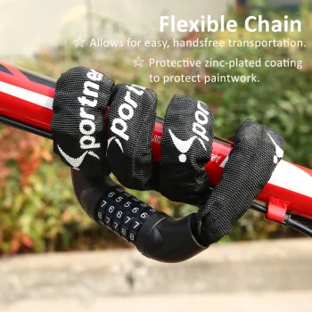 Password Lock Keyless Bicycle Chain Lock for Mountain Bike Road Bike