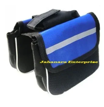Bicycle Handlebar Frame Front Pannier Saddle Bag with Mobile Pouch multicolors