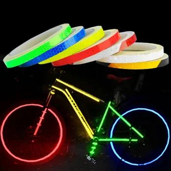 Bike Car Styling Reflective Fluorescent Stripe Tape Motorcycle Body Rim Wheel Stripe Stickers Reflective Rim Tape 4pc
