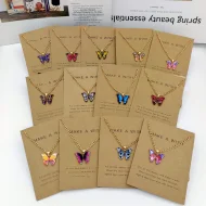 Trendy Butterfly Chain Pendant Necklace for Women - Necklaces for Girls Simple Fashion