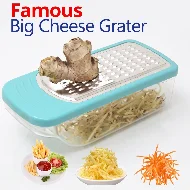 Famous Big Cheese and Vegetable Grater, Unbreakable Plastic With Steel Net