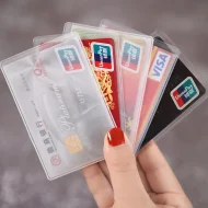 5 pcs transparent pvc card holder
