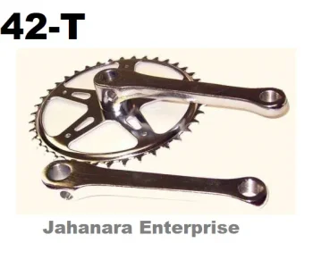 Bicycle Crank Set Cottered with 6 5 Arms 48 42 T Chain Ring Indian SINGLE SPEED CRANKSET FOR COTTER PINS