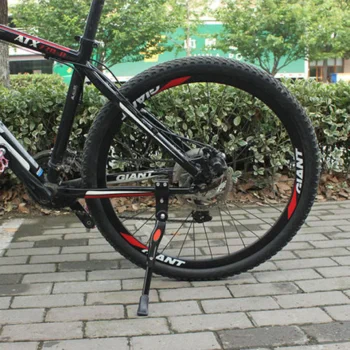 Adjustable Aluminum Bicycle Footrest Kickstand Parking Rack Mtb Bike Support Side Kick Stand Leg Brace Universal Cycling Part Accessories cycle accessories