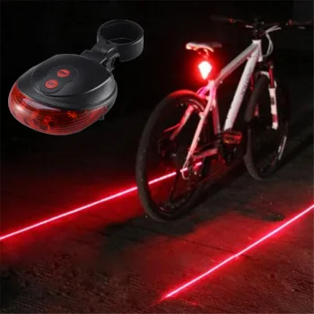 Bicycle Lasers Lights Waterproof 5 LED 2 Lasers 3 Modes Bike Taillight Safety Warning Light Bicycle Rear Bycicle Light Tail Lamp