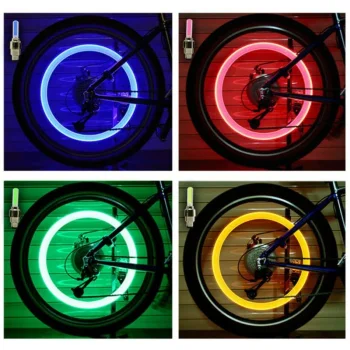 LED Flash Light Lamp Bike Car Tire Tyre Wheel Valve Sealing Caps Lampu Tayar basikal