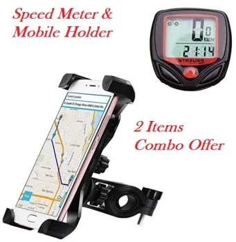 Bicycle Speedometer Mobile Holder Combo offer 2 Items Bicycle Accessories