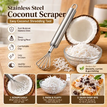 Stainless Steel Coconut scraper, Coconut grater, Coconut shredder, Coconut Shaver, Coconut Grater
