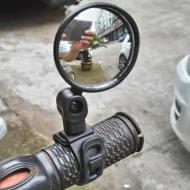 Bicycle bike cycling rear mirror handle bar back rear view broad wide angle mirror 1pc