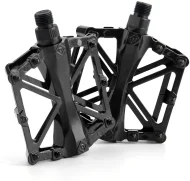 Bicycle Aluminium Alloy Pedals Flat Platform For Cycling Mountain MTB BMX Bike Bicycle Bearing 9 16 Inch Left Right Black Bicycle Accessories