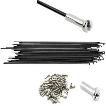 Bike Spokes 26 Any Bicycle Stainless Steel Bicycle Spokes With Nipples 10 pcs Black