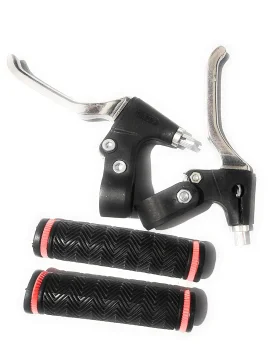 Bicycle Lever Rear and Front with Handleber Grip Set Soft Rubber Grip Length is 12 5 cm