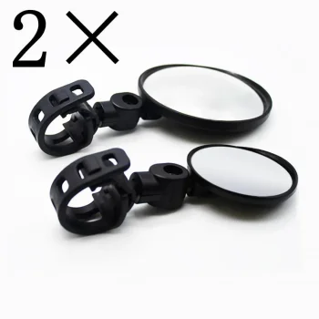 2 Pieces Bike Mirror 360 Degree Adjustable Rotatable Handlebar Mirror Wide Angle Bicycle Mirror Cycling Rear View Mirror Shockproof Acrylic Convex Mirror Safe R