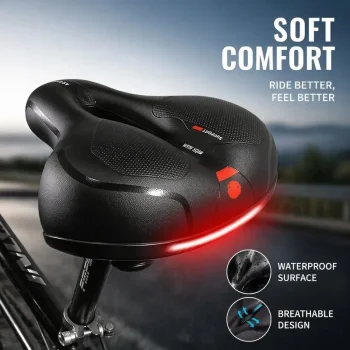 Bike Seat Saddle Dual Shock Absorbing Breathable Waterproof Universal Basikal MTB Road Bike