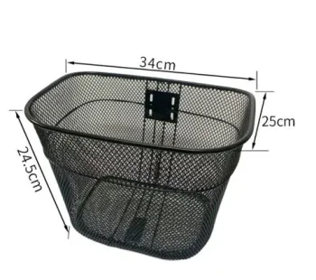 Bicycle Front Basket Big Size Carrier Net Basket Universal Black Bike