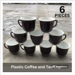 premium quality tea cups 150 ml plastic 6pcs - Coffee cup Thumbnail 1