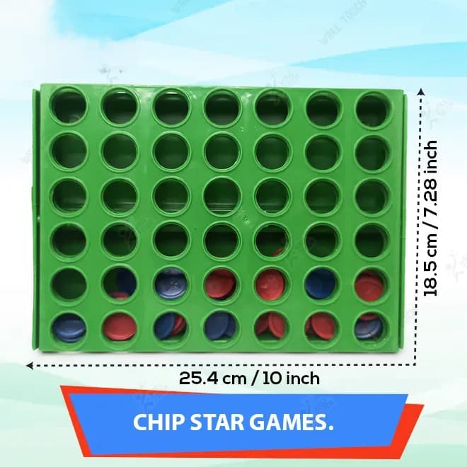 Image of Classic Connect 4 Chip Star Games Set - Family Matching Game Large Size