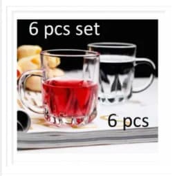 Glass Tea Mug Tea Cup Coffee Mug - 6Pcs Thumbnail 2