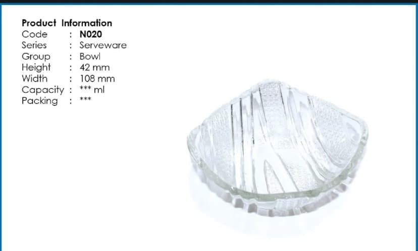 Image of rystal Glass Bati Set Snack Bowl Set Ice cream set Firni Bati Set 6 Pcs