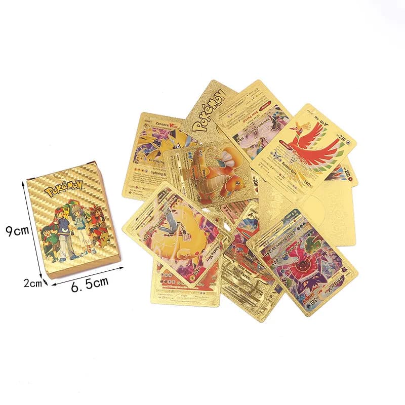 Image of 55 Pcs Pokemon Golden Cards Gold Foil Set English Version