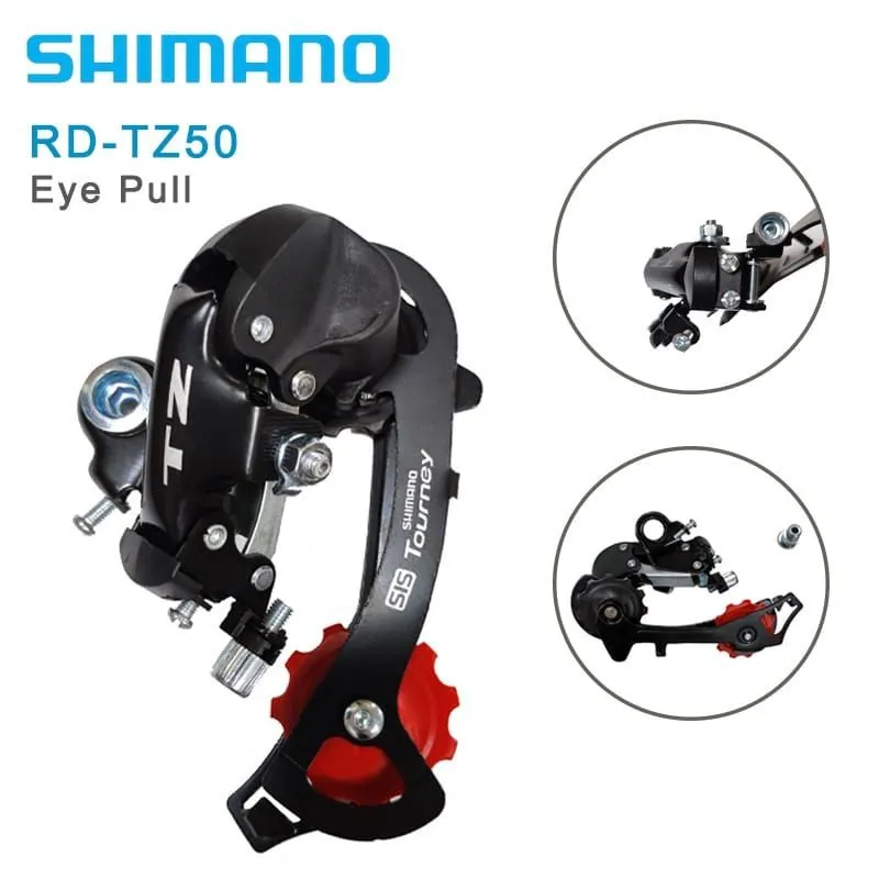 Bicycle SHIMANO Tourney RD TZ50 Rear Derailleur 6 7 speed Hanger Mount Direct MountBlack 1