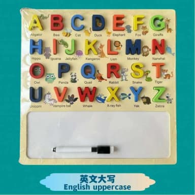 Wooden English Alphabet Puzzles With Sensory Board Toy Birthday Holiday Gift Early Educational