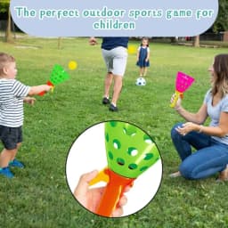 Kids Toss Catch Ball Game Set Catcher Scoop Toss Toy for Children Outdoor Garden Backyard Play Activity 2 Rackets 4 Balls Thumbnail 3