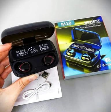 M10 Tws Bluetooth 5 3 Earphones 2000Mah Charging Box Wireless Headphone 9D Stereo Sports Waterproof Earbuds Headsets With Microphone With Hd Led Display Earbuds Bluetooth Headphone Bluetooth Headphone