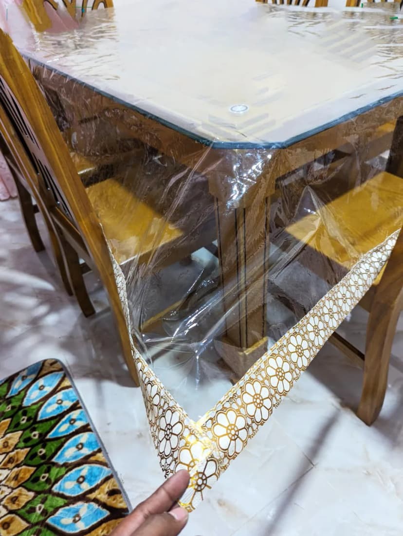 Image of Transparent Dining Table Mat 7 fit 5 fit 6 chiar