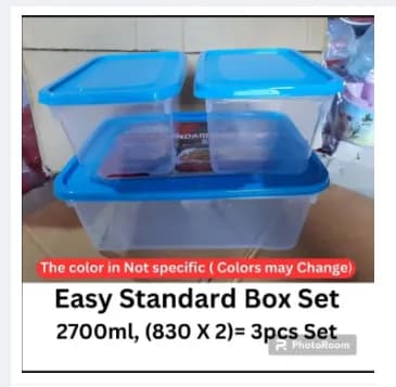 Plastic Easy Standard Box Set 2700ml, (830 X 2)= 3pcs Set